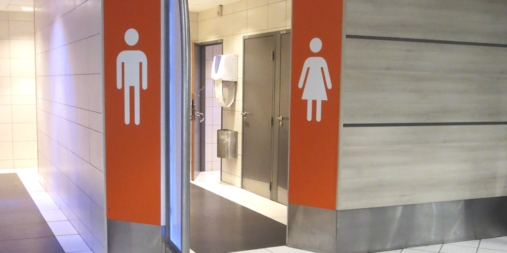 male and female toilet door signage panel