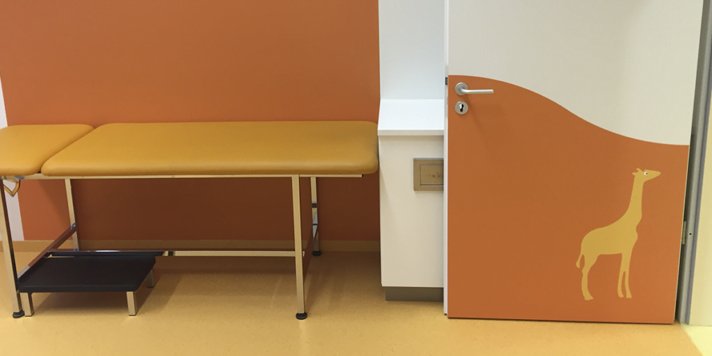 orange colour door and wall protection panel