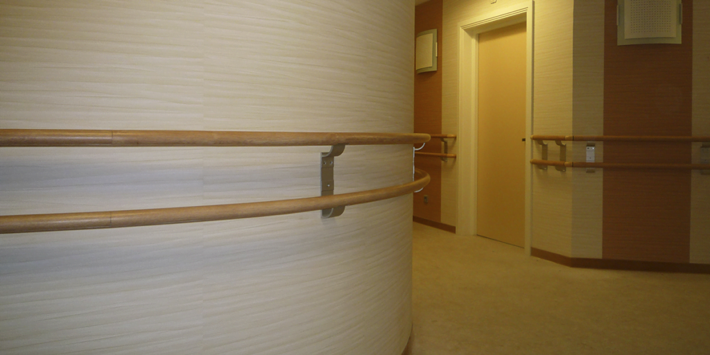 wall handrail in corridor
