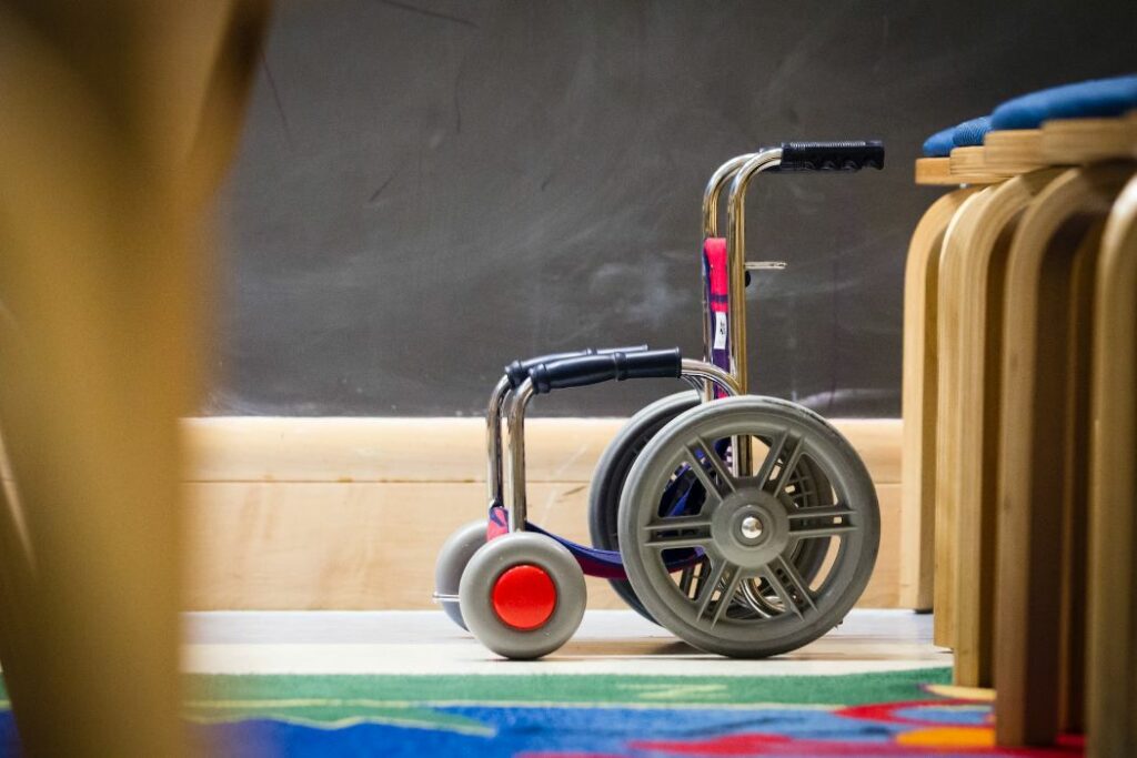 Wheelchair in classroom