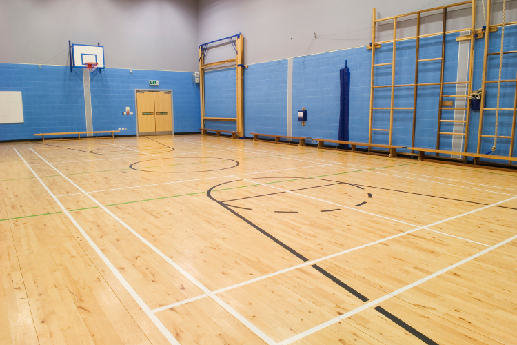 School Gym with wall protection